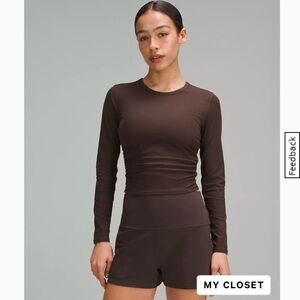 lululemon espresso brown long sleeve, size 10